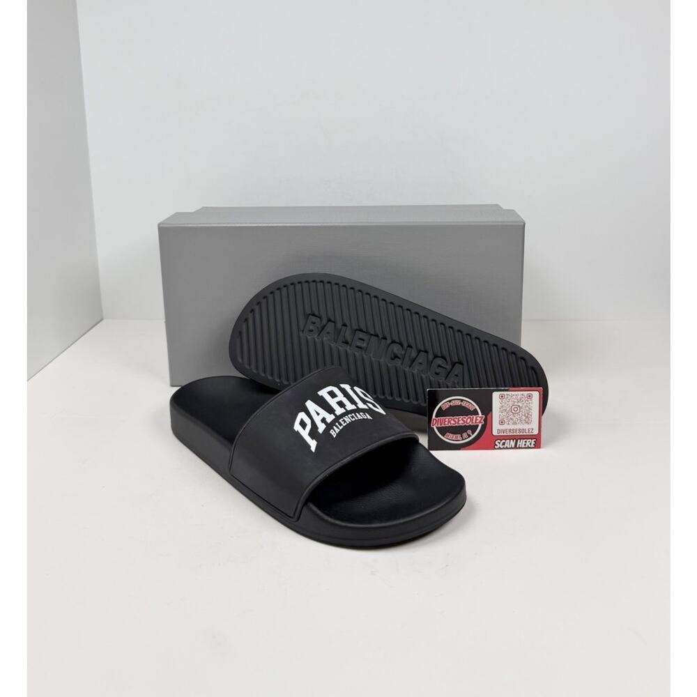 Size 40EU/7US - Balenciaga Black Rubber Pool Sandals🖤 NEW/RETAIL $400!